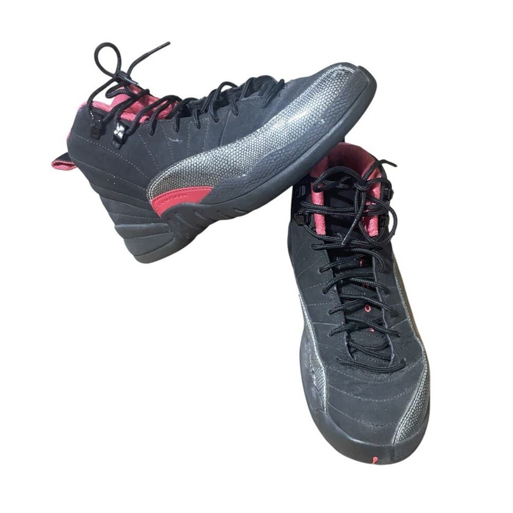 Nike Air Jordan Flu Game 12 XII Shoes 5.5Y Womens 7 Black Red Playoff 53265-002